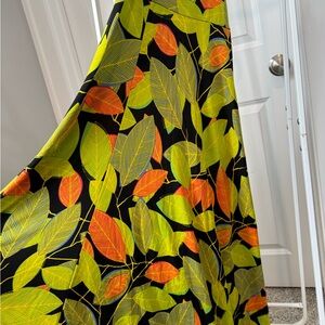 LuLaRoe A-Line Skirt with Vibrant Leaf Design